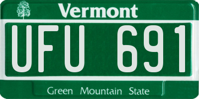 VT license plate UFU691