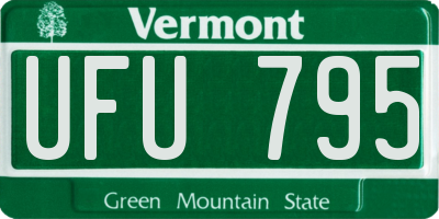 VT license plate UFU795