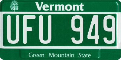 VT license plate UFU949