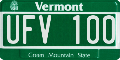 VT license plate UFV100