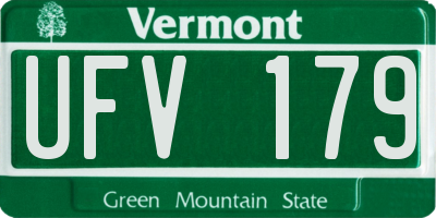 VT license plate UFV179