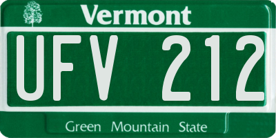 VT license plate UFV212