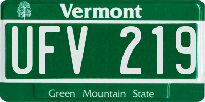VT license plate UFV219