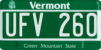 VT license plate UFV260