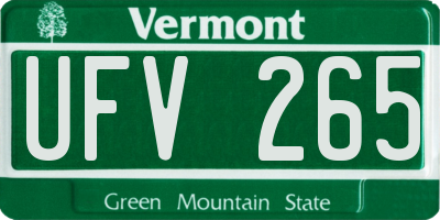 VT license plate UFV265