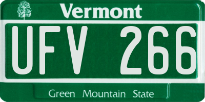 VT license plate UFV266