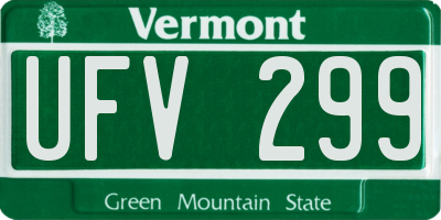 VT license plate UFV299
