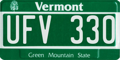 VT license plate UFV330