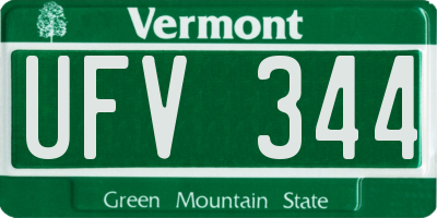 VT license plate UFV344