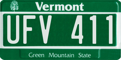 VT license plate UFV411
