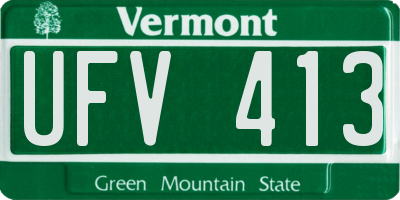 VT license plate UFV413