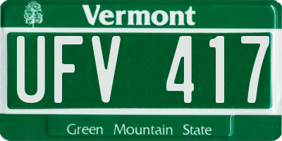 VT license plate UFV417
