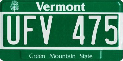 VT license plate UFV475