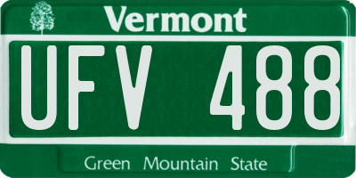 VT license plate UFV488