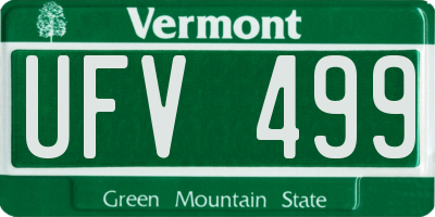VT license plate UFV499