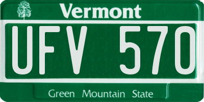 VT license plate UFV570