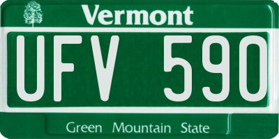 VT license plate UFV590