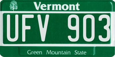 VT license plate UFV903