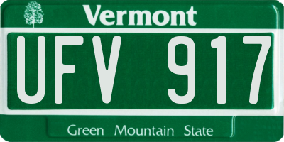 VT license plate UFV917