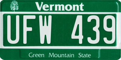 VT license plate UFW439