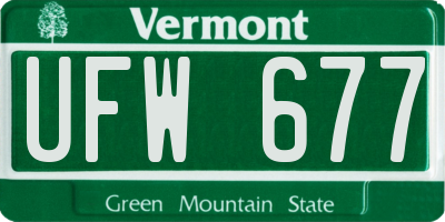 VT license plate UFW677