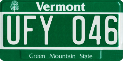 VT license plate UFY046
