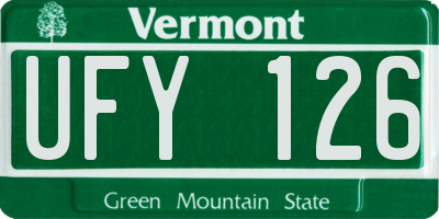 VT license plate UFY126