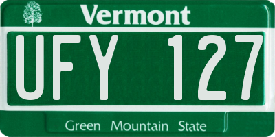 VT license plate UFY127