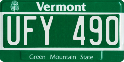 VT license plate UFY490
