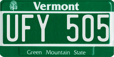 VT license plate UFY505
