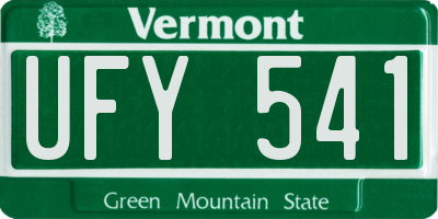 VT license plate UFY541