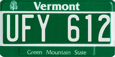 VT license plate UFY612
