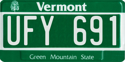 VT license plate UFY691