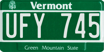 VT license plate UFY745
