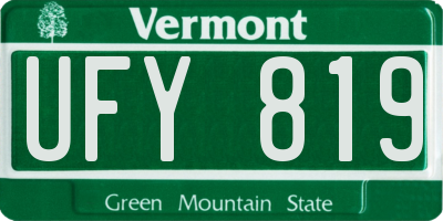 VT license plate UFY819