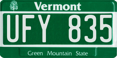 VT license plate UFY835