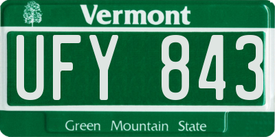 VT license plate UFY843