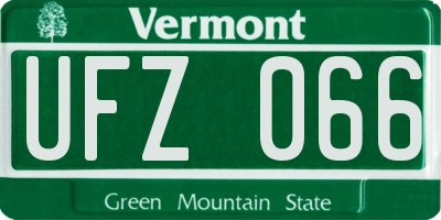 VT license plate UFZ066