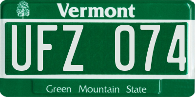 VT license plate UFZ074