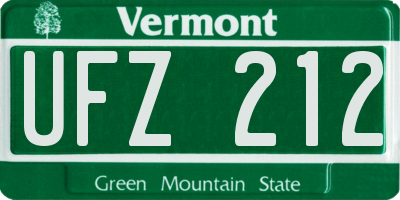 VT license plate UFZ212