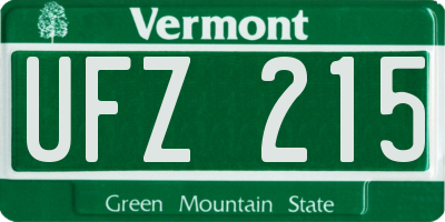 VT license plate UFZ215
