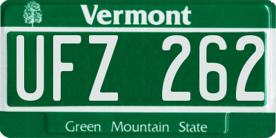 VT license plate UFZ262