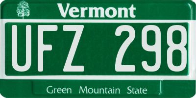 VT license plate UFZ298