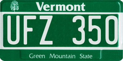VT license plate UFZ350