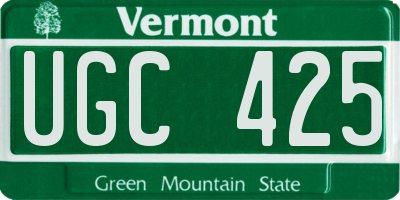 VT license plate UGC425