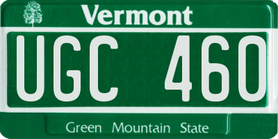 VT license plate UGC460