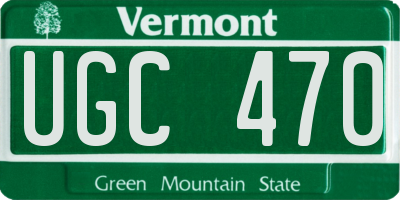 VT license plate UGC470
