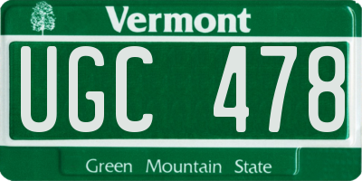 VT license plate UGC478