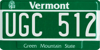 VT license plate UGC512