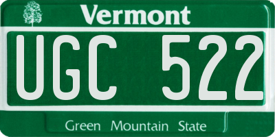 VT license plate UGC522